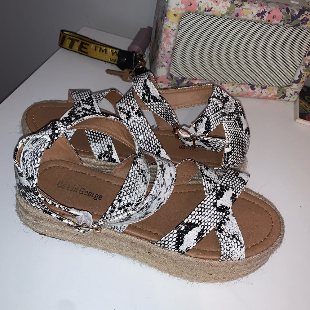 Snakeskin platform espadrilles